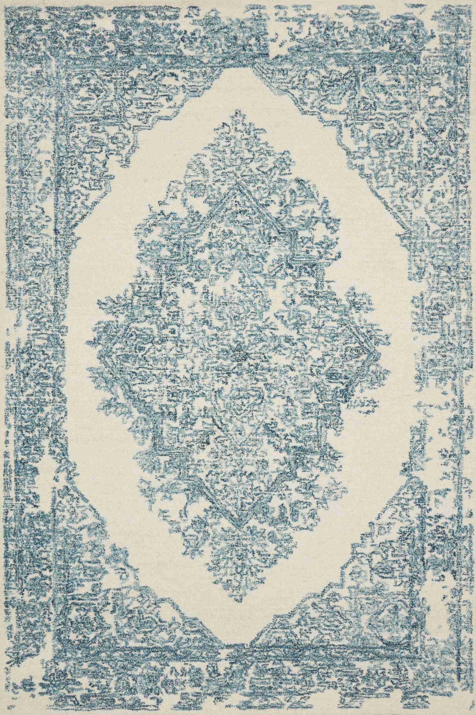 Magnolia Home by Joanna Gaines x Loloi Annie White / Blue Rug - Image 1
