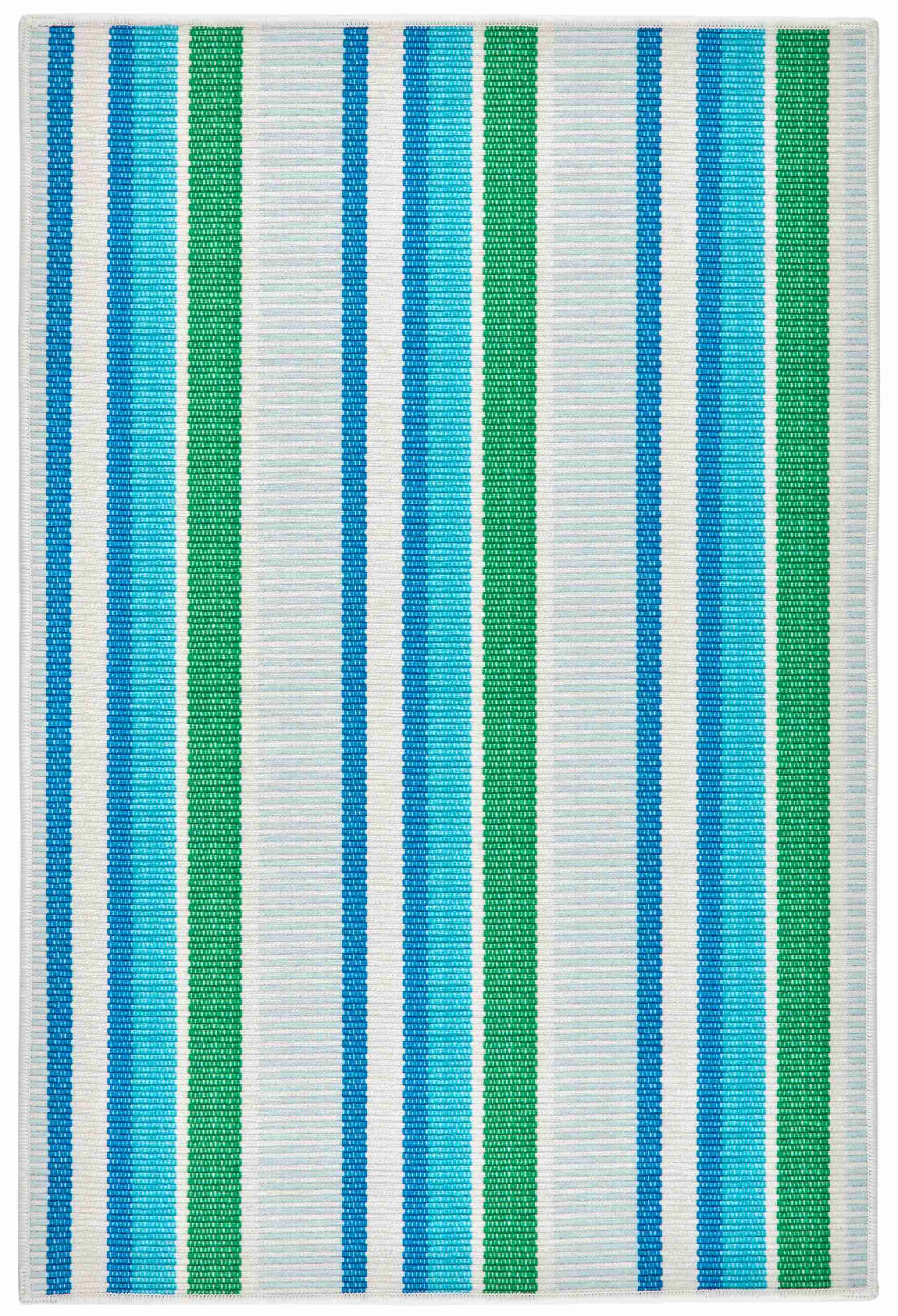 Always Greener Cobalt/Green Machine Washable Rug - Image 1