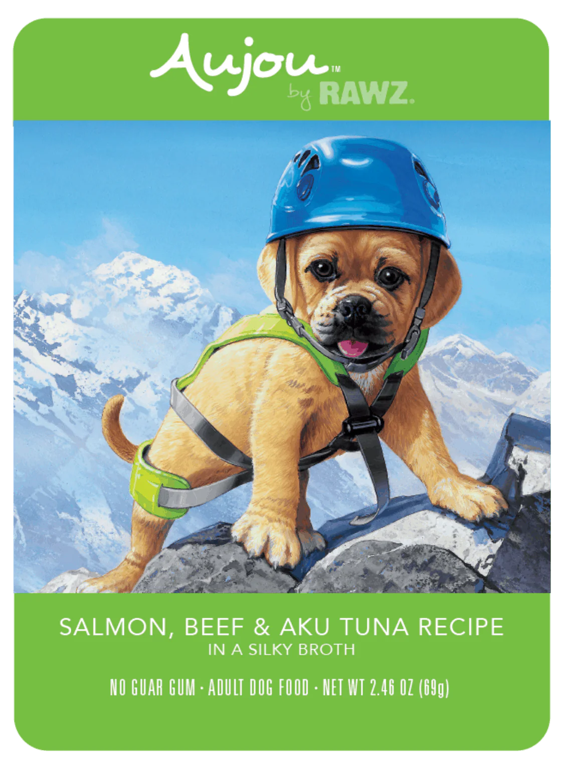 Rawz Wet Dog Food AuJus 2.5oz Aku Tuna Salmon and Beef - Image 1