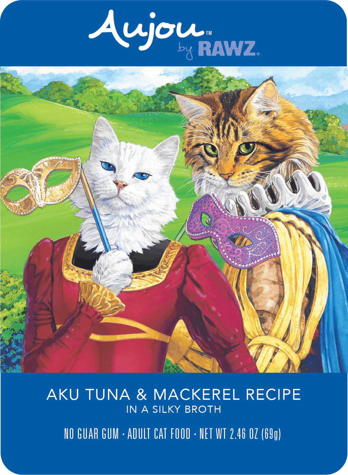 Rawz Aujou 2.5oz Cat Food Pouch Aku Tuna and Mackerel - Image 1
