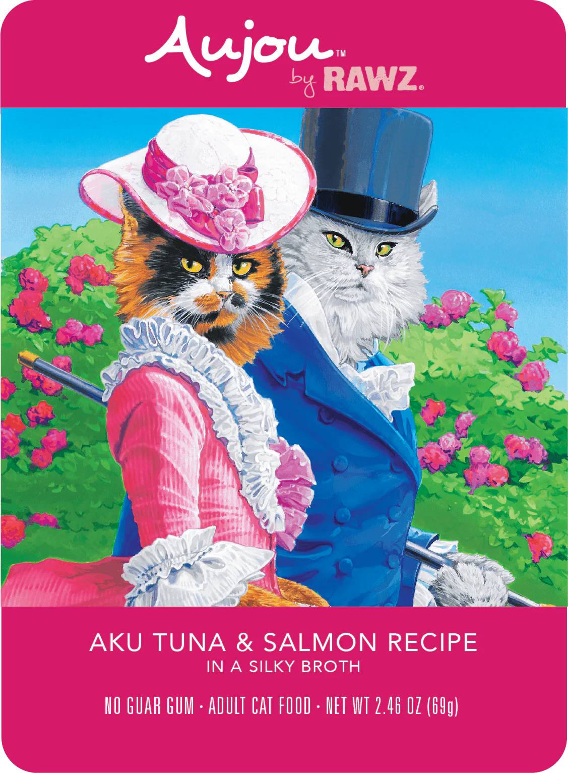 Rawz Aujou 2.5oz Cat Food Pouch Aku Tuna and Salmon - Image 1