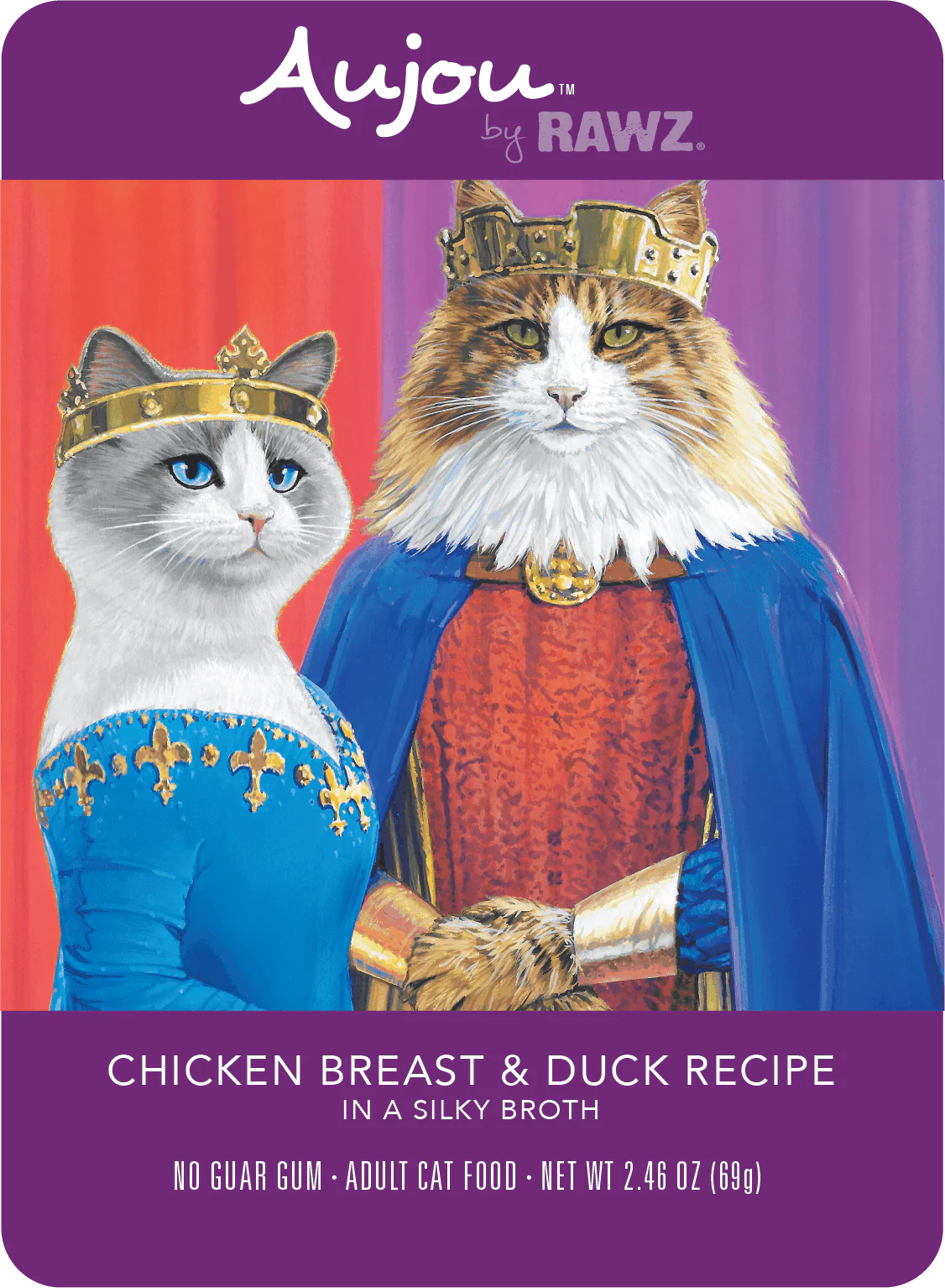 Rawz Aujou 2.5oz Cat Food Pouch Chicken and Duck - Image 1