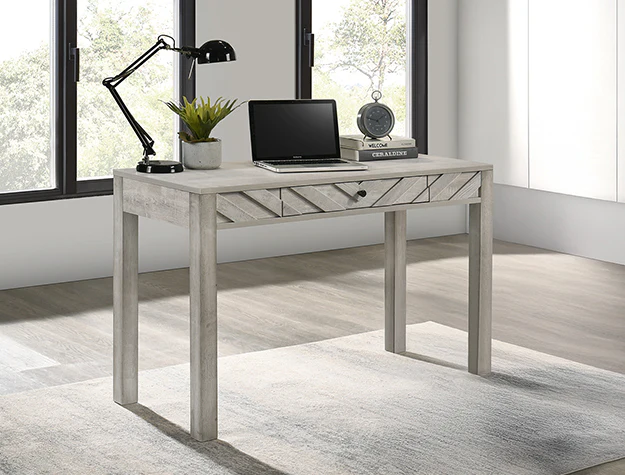 B9330 Crown Mark VALOR Rustic White Writing Desk