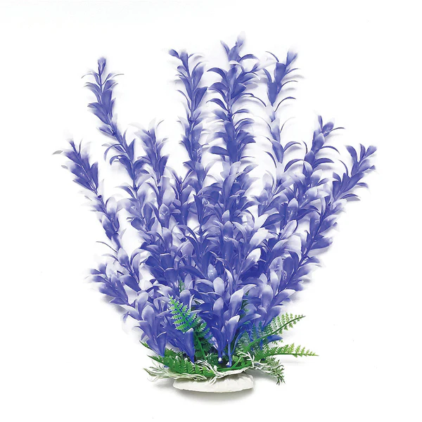 Aquatop® Bacopa-Like Aquarium Plant 9 Inch Blue White Color with Weighted Base - Image 1
