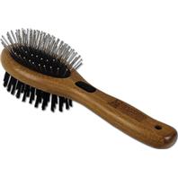 Bamboo Grooming Pet Combo Brush with Bristles Small - Image 1