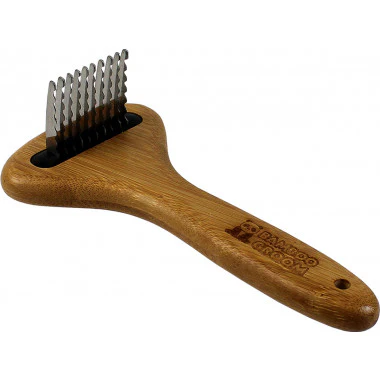 Bamboo Grooming Pet Dematting Rake Small - Image 1