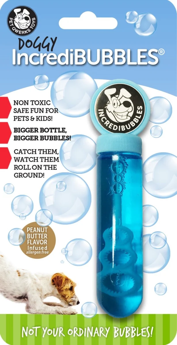 Pet Qwerks Doggie Incredibubbles Dog Toy Peanut Butter Flavor 38ml - Image 1