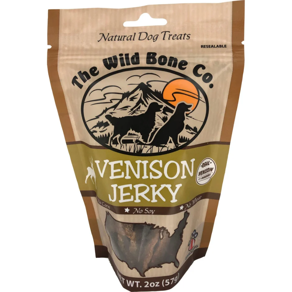 The Wild Bone Jerky Natural Dog Treat 2oz Venison - Image 1