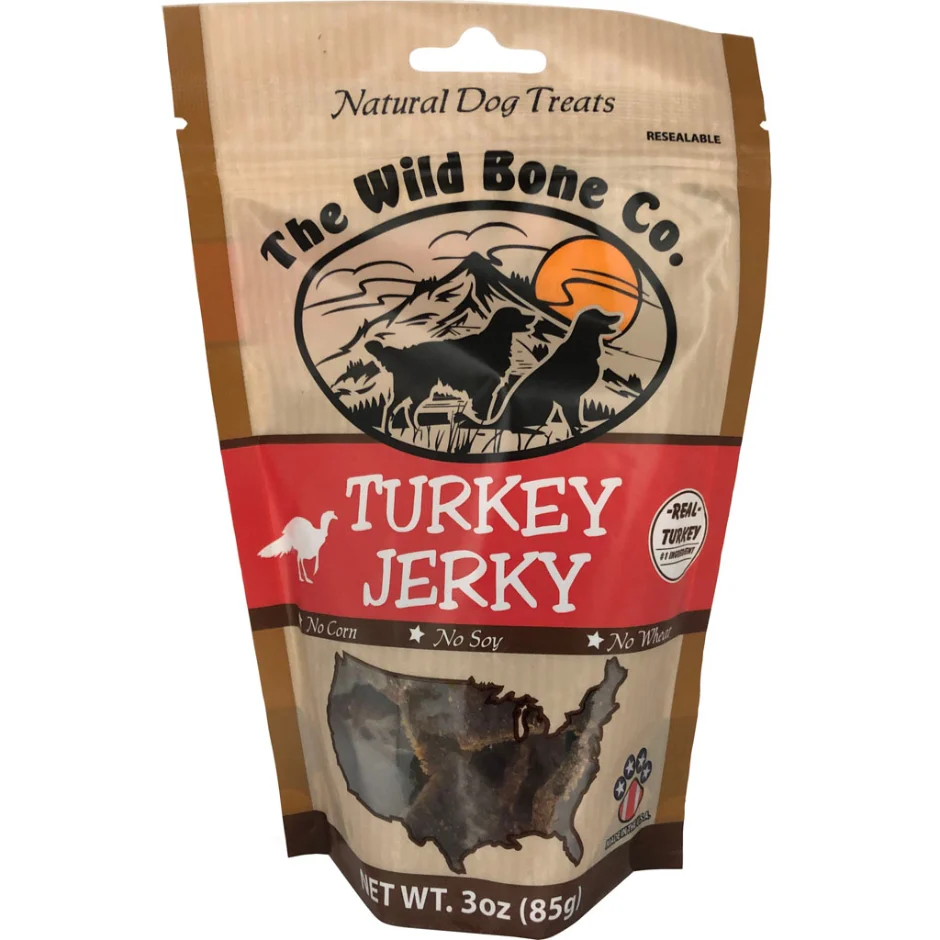 The Wild Bone Jerky Natural Dog Treat 3oz Turkey - Image 1