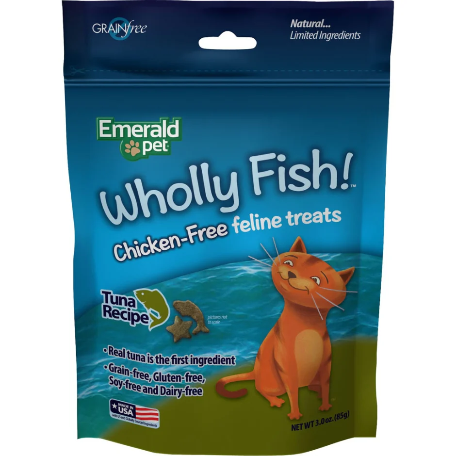 Emerald Pet Feline Cat Treat Wholly Fish Tuna 3oz - Image 1