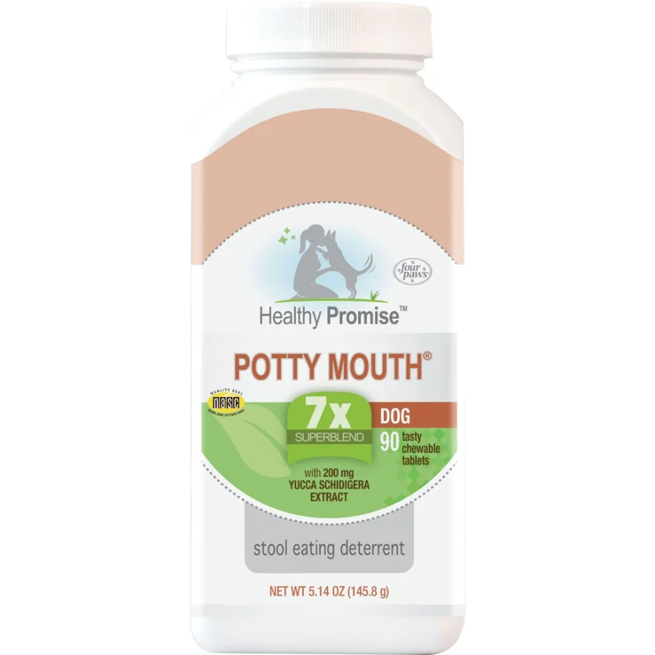 Four Paws Healthy Promise Potty Mouth Tablets - Coprophagia Stool Eating Deterrent for Dogs 90 Count 5.14 oz. - Image 1