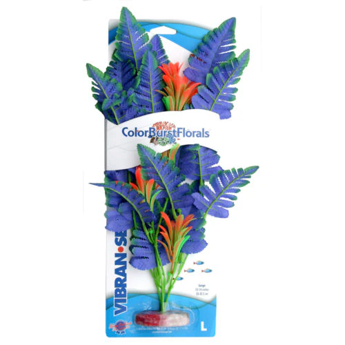 Blue Ribbon Pet Products Colorburst Florals Butterfly Sword Silk Plant  Blue - Large - Image 1