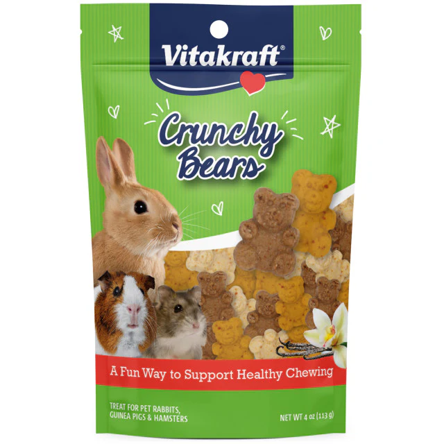 Vitakraft Crunchy Bears Small Animal Treat 4oz - Image 1