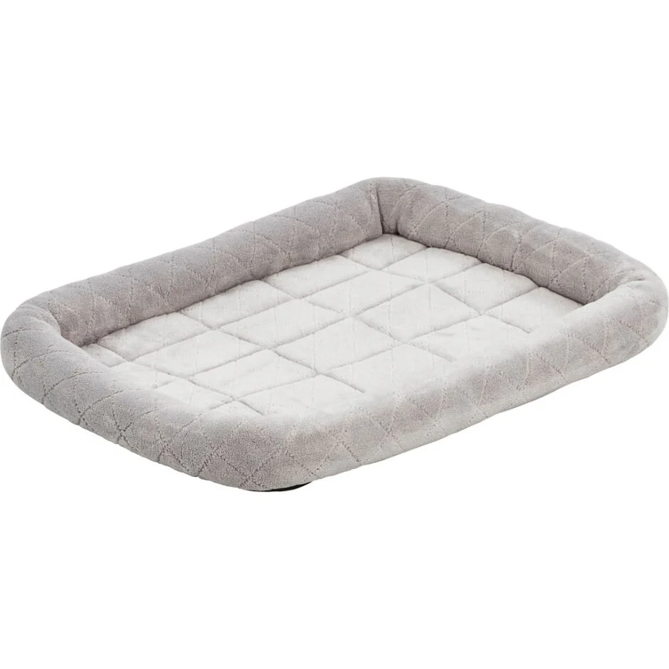 Midwest 24 in. Quiet Time Diamond Stitch Bed with Elastic Bands, Grey - Image 1