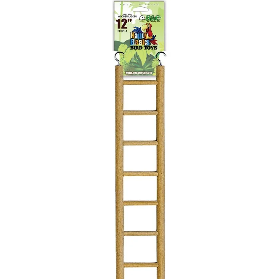 A&E Cage Co Small Bird Wooden Hanging Ladder - Image 1