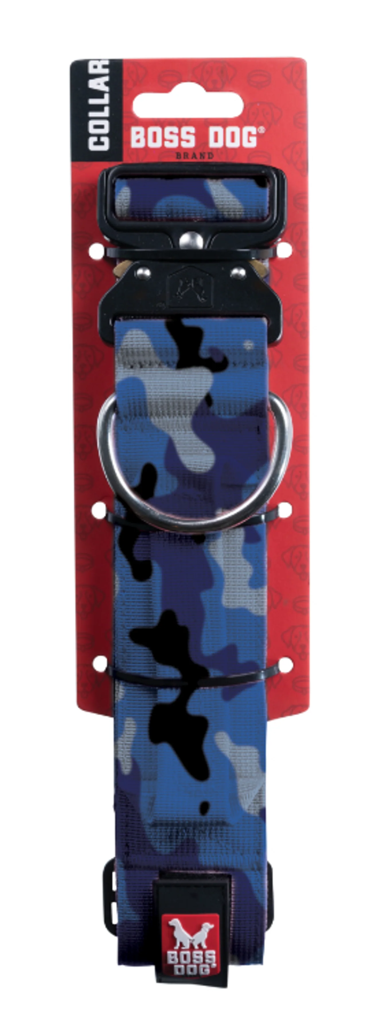 Boss Dog Tactical Dog Collar 17-22 Blue Camo 1.5in - Image 1
