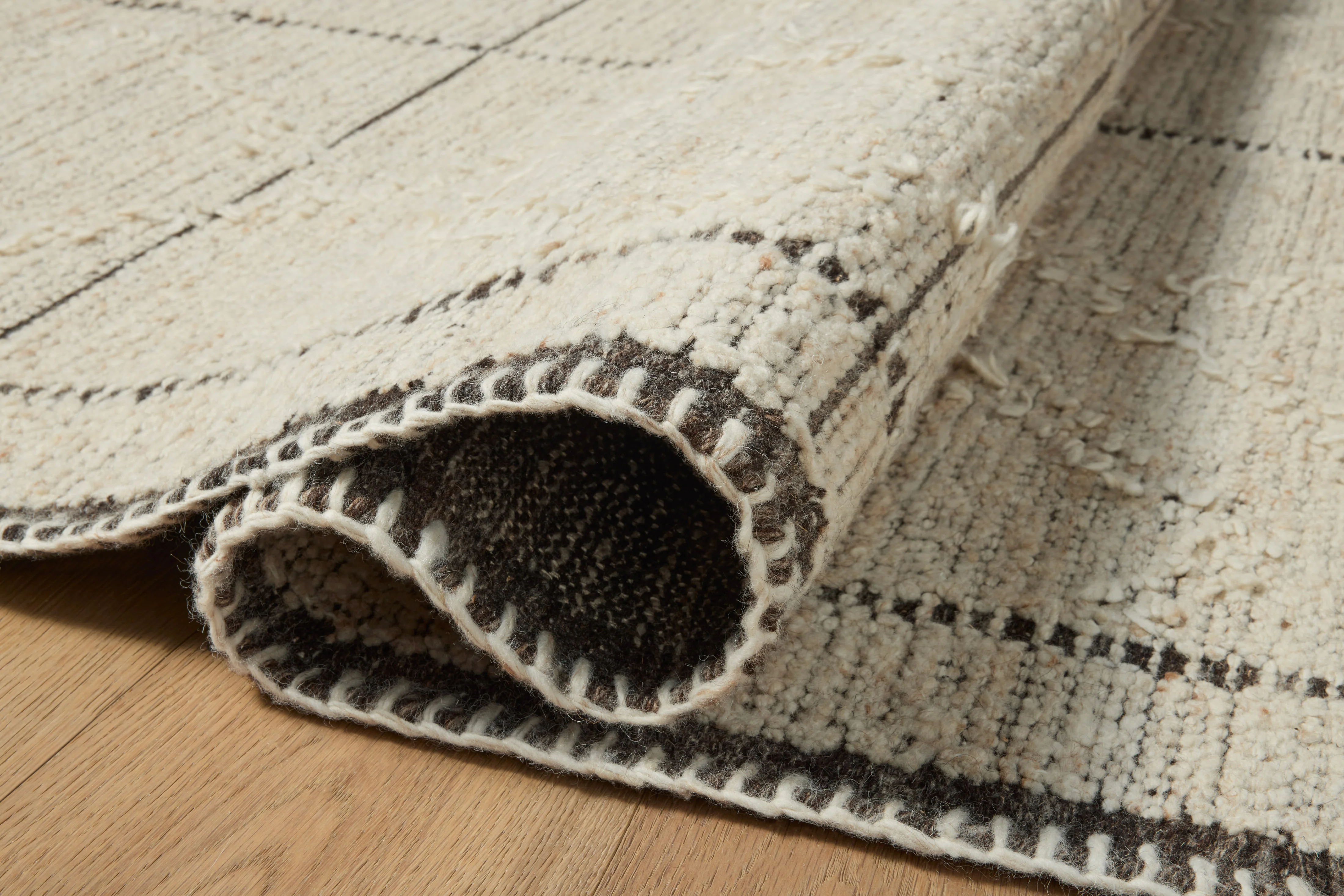 Amber Lewis x Loloi Bowie Ivory / Mocha Rug - Image 3
