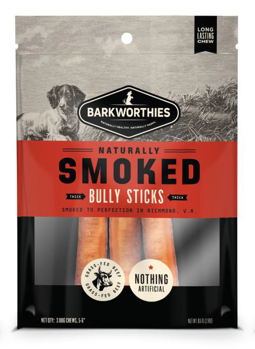 Barkworthies Smoked Bully 6 in Thick 3pk - Image 1