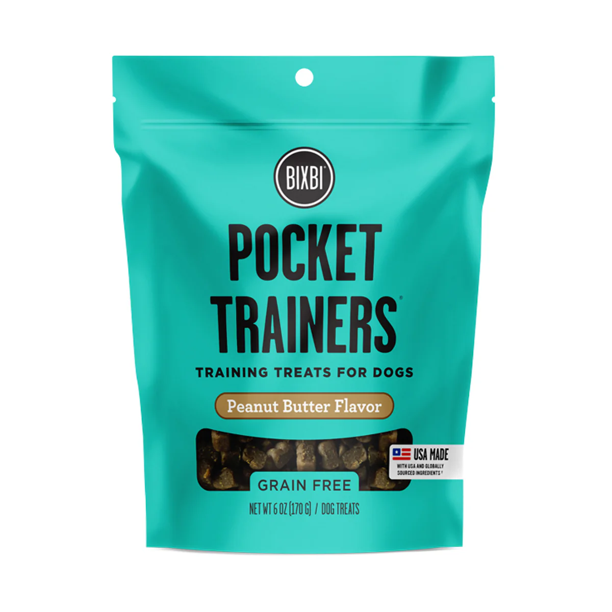 Bixbi Pocket Trainers Dog Treat, Peanut Butter Flavor, 6oz - Image 1