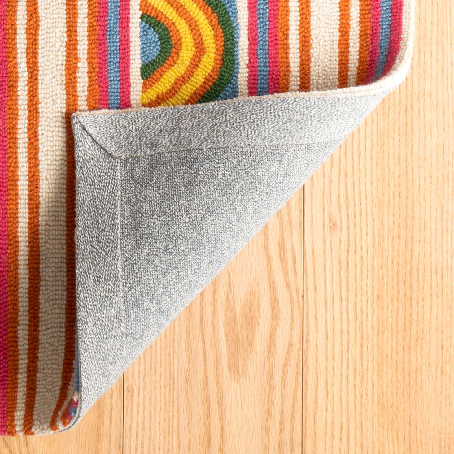 Button Multi Hand Micro Hooked Wool Rug - Image 3
