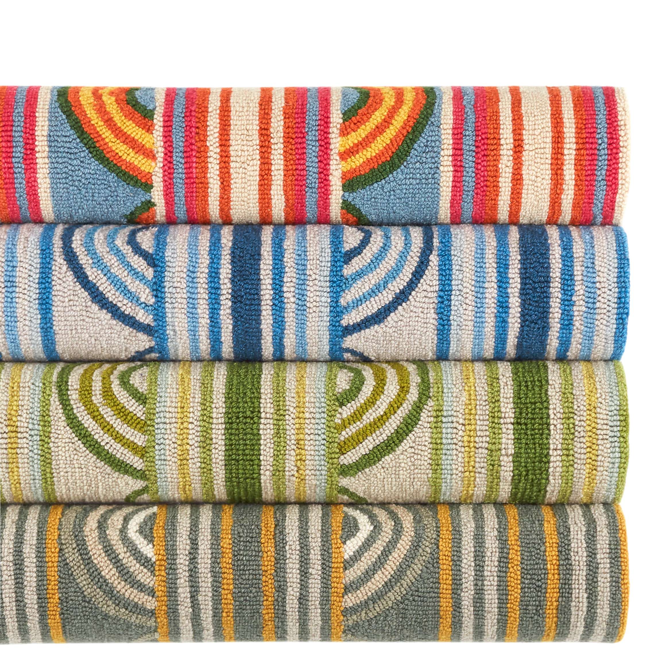 Button Multi Hand Micro Hooked Wool Rug - Image 2