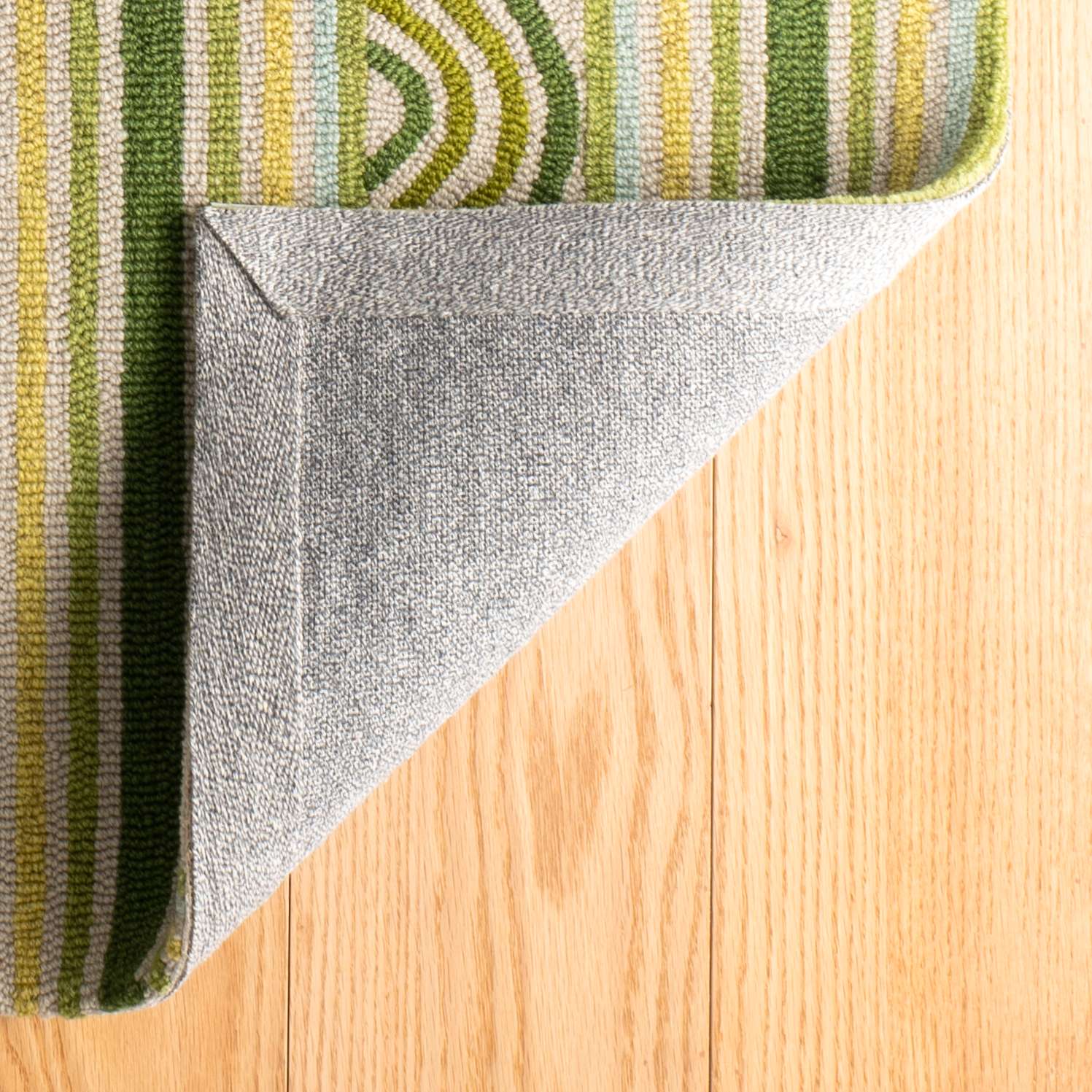 Button Olive Hand Micro Hooked Wool Rug - Image 3