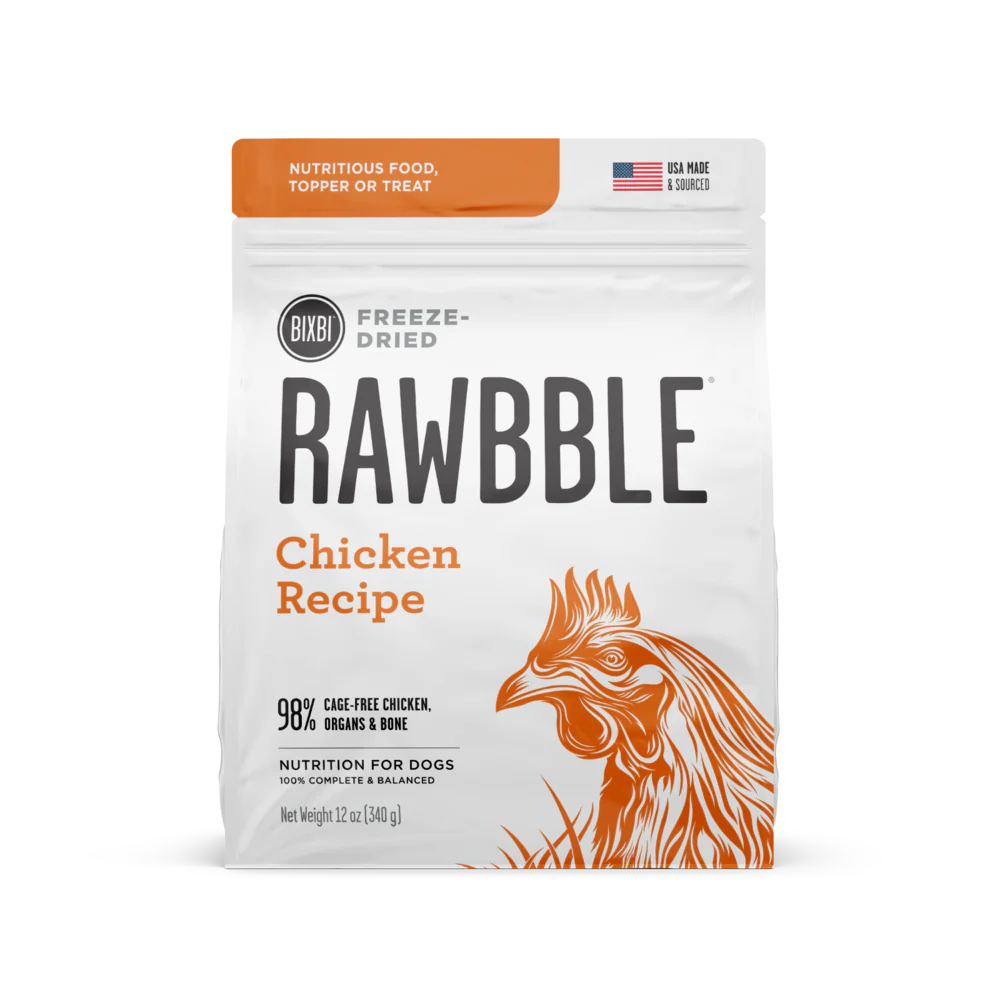 BIXBI Rawbble Freeze Dried Dog Food Chicken Recipe 12oz - Image 1
