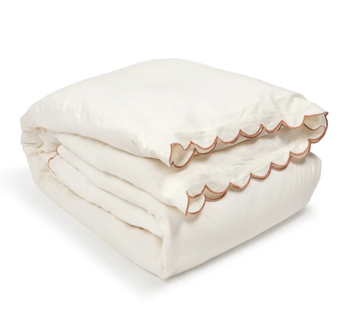Aurora Duvet Cover, Cream / Terra Cotta - Image 3