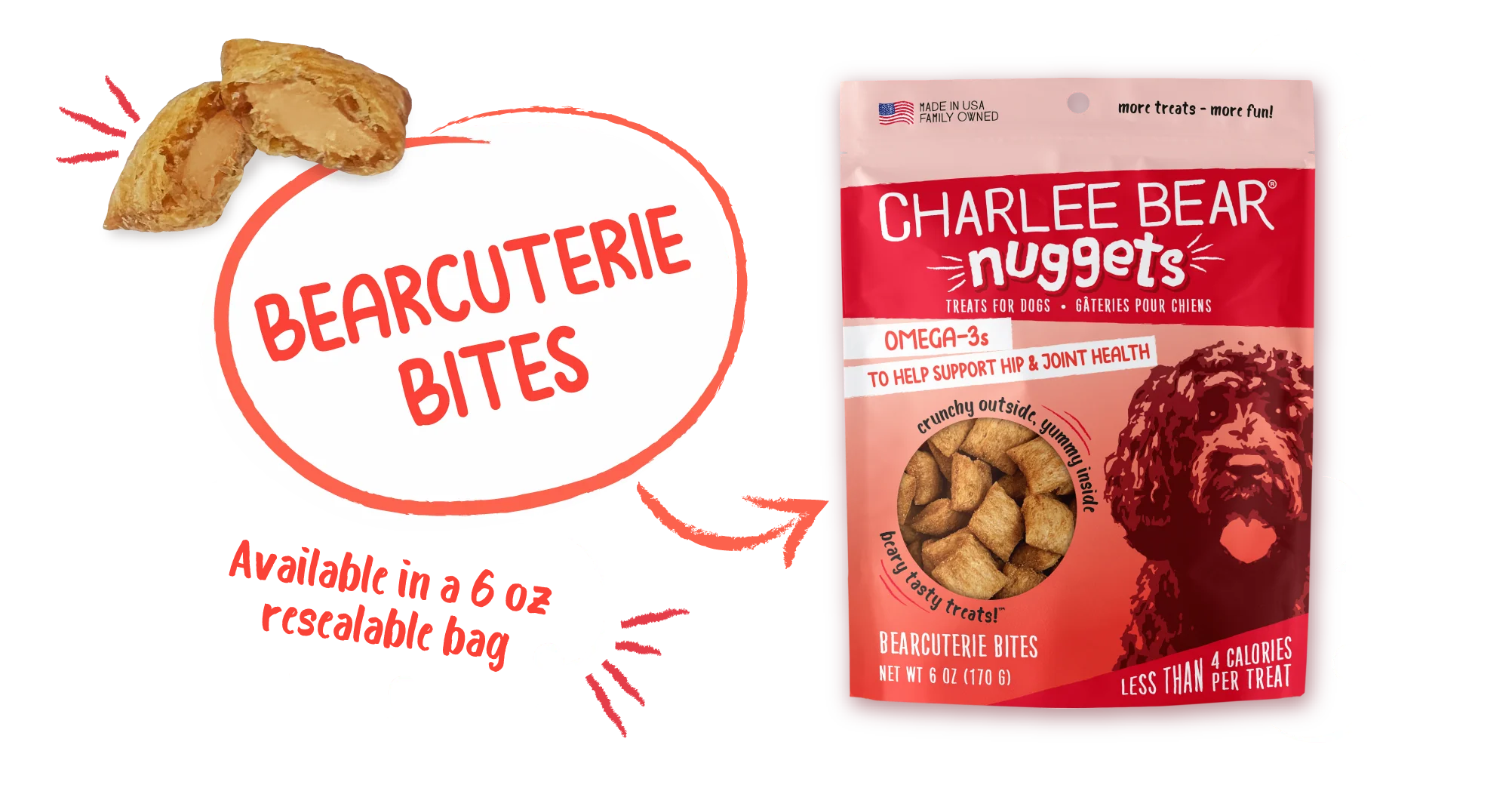 Charlee Bear Nuggets Dog Treats 6oz Bearcuterie Bites - Image 1
