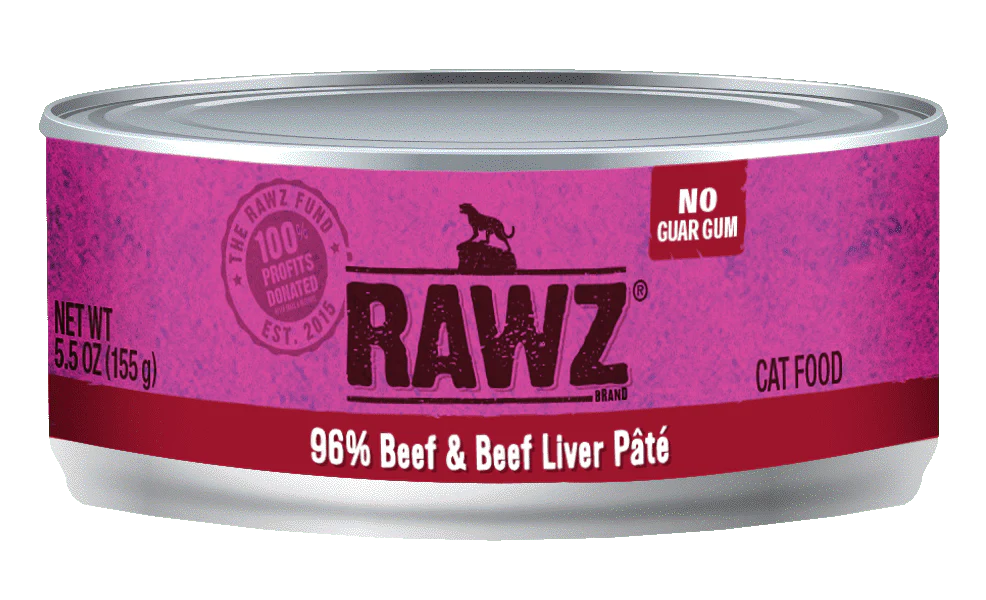 Raws Wet Cat Food 5.5oz Pate 96% Beef Liver - Image 1