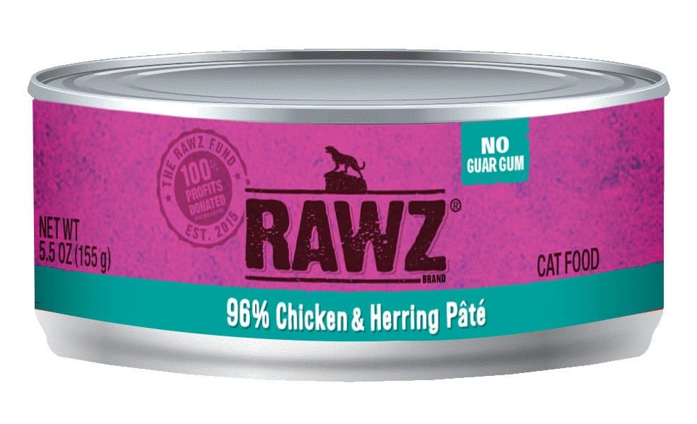 Raws Wet Cat Food 5.5oz Pate 96% Chicken Herring - Image 1