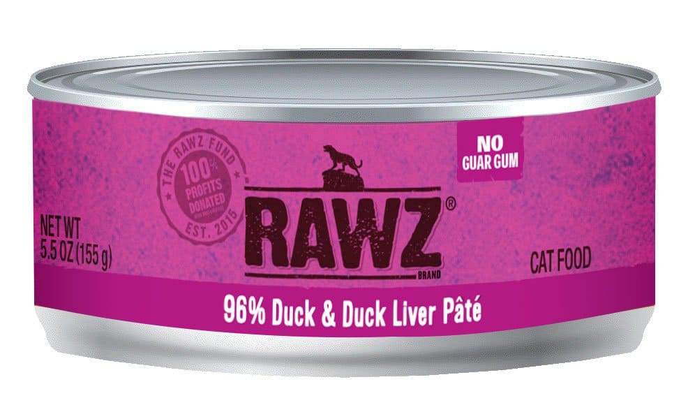 Raws Wet Cat Food 5.5oz Pate 96% Duck Liver - Image 1