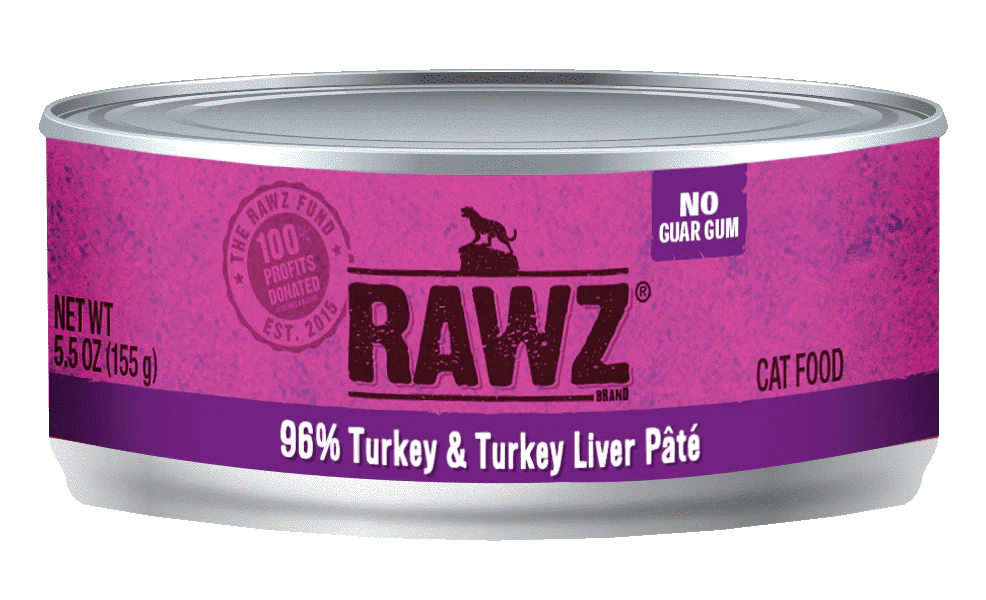 Raws Wet Cat Food 5.5oz Pate 96% Turkey Liver - Image 1