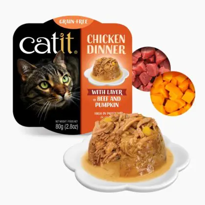Catit Wet Cat food Chicken Dinner 2.8oz Beef and Pumpkin - Image 1