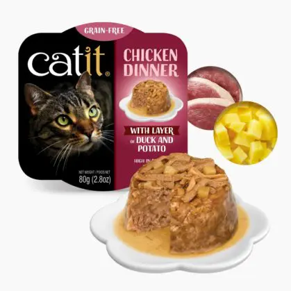 Catit Wet Cat food Chicken Dinner 2.8oz Duck and Potato - Image 1