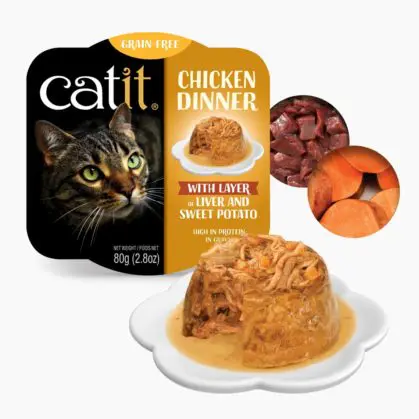 Catit Wet Cat food Chicken Dinner 2.8oz Liver and Sweet Potato - Image 1
