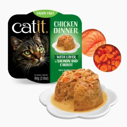 Catit Wet Cat food Chicken Dinner 2.8oz  Salmon and Carrot - Image 1