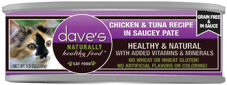 Dave Cat Grain Free Saucey Chicken N Tuna 5.5 oz - Image 1