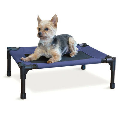 K&H Pet Products Original Pet Cot Elevated Pet Bed Small Blue 17  x 22  x 7 - Image 1