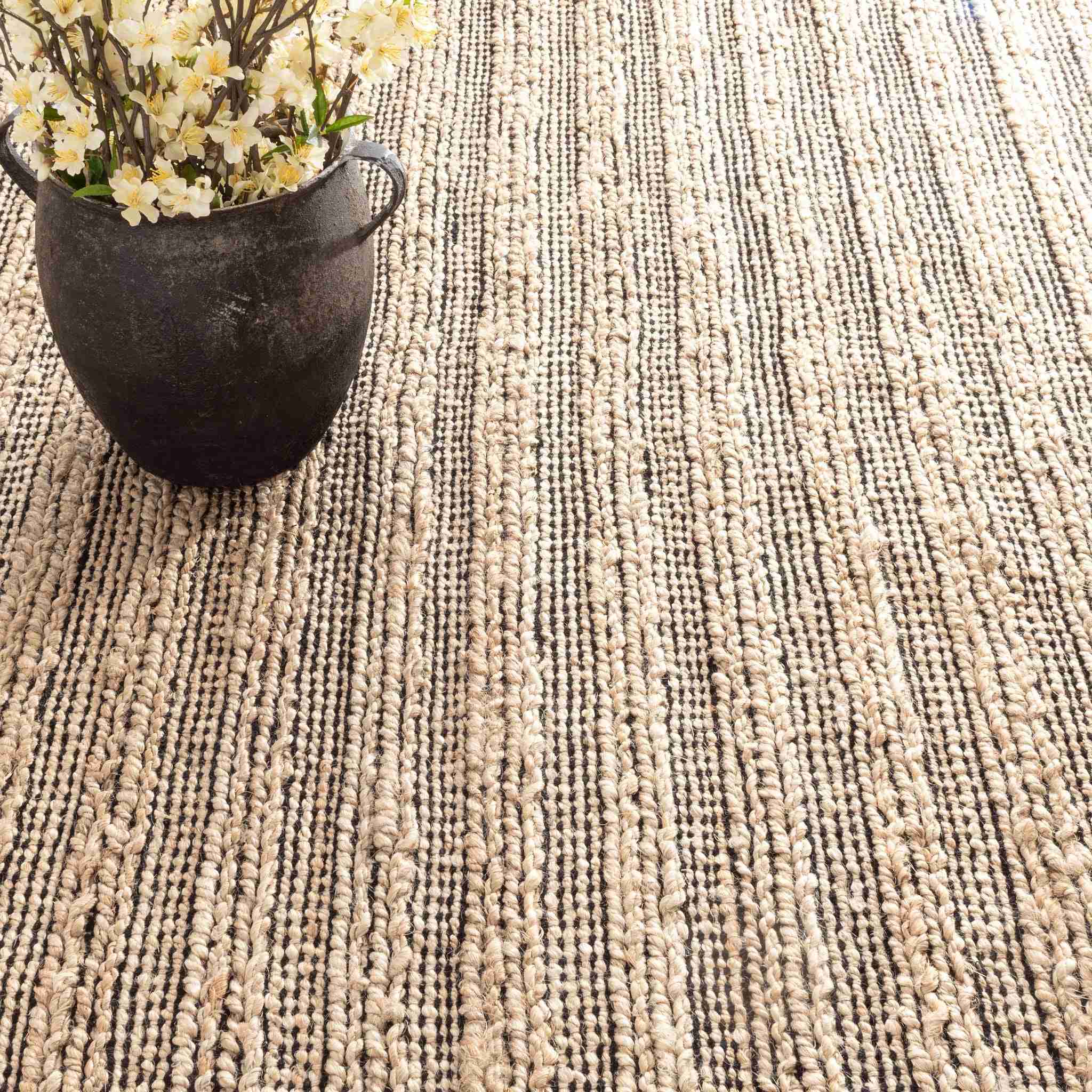Simba Black Handwoven Jute Rug - Image 2