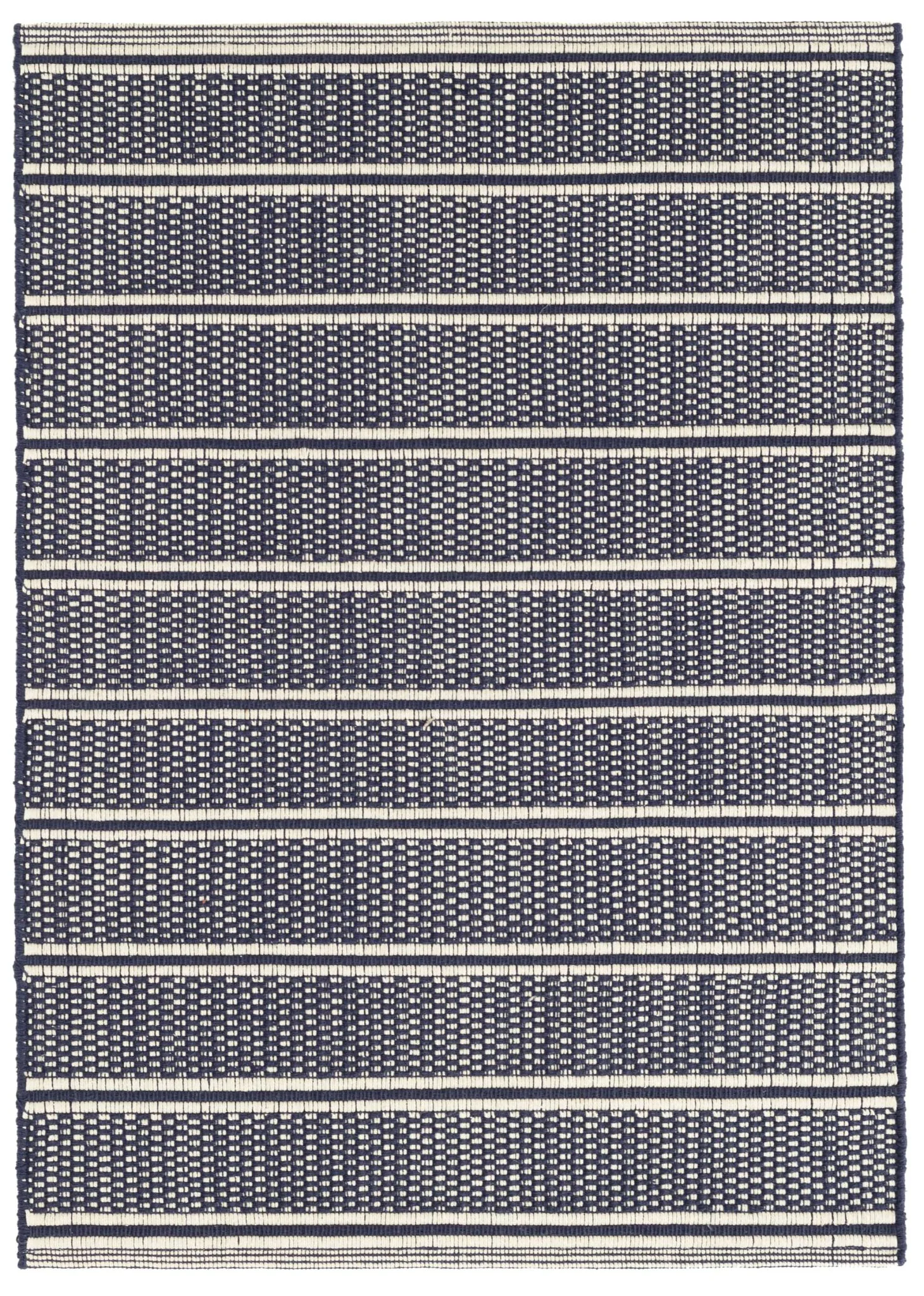 Archer Navy Handwoven Cotton Rug - Image 1