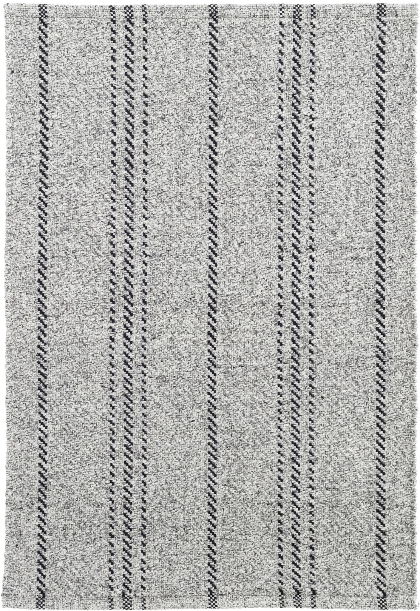 Melange Stripe Grey/Black Handwoven Indoor/Outdoor Rug - Image 1