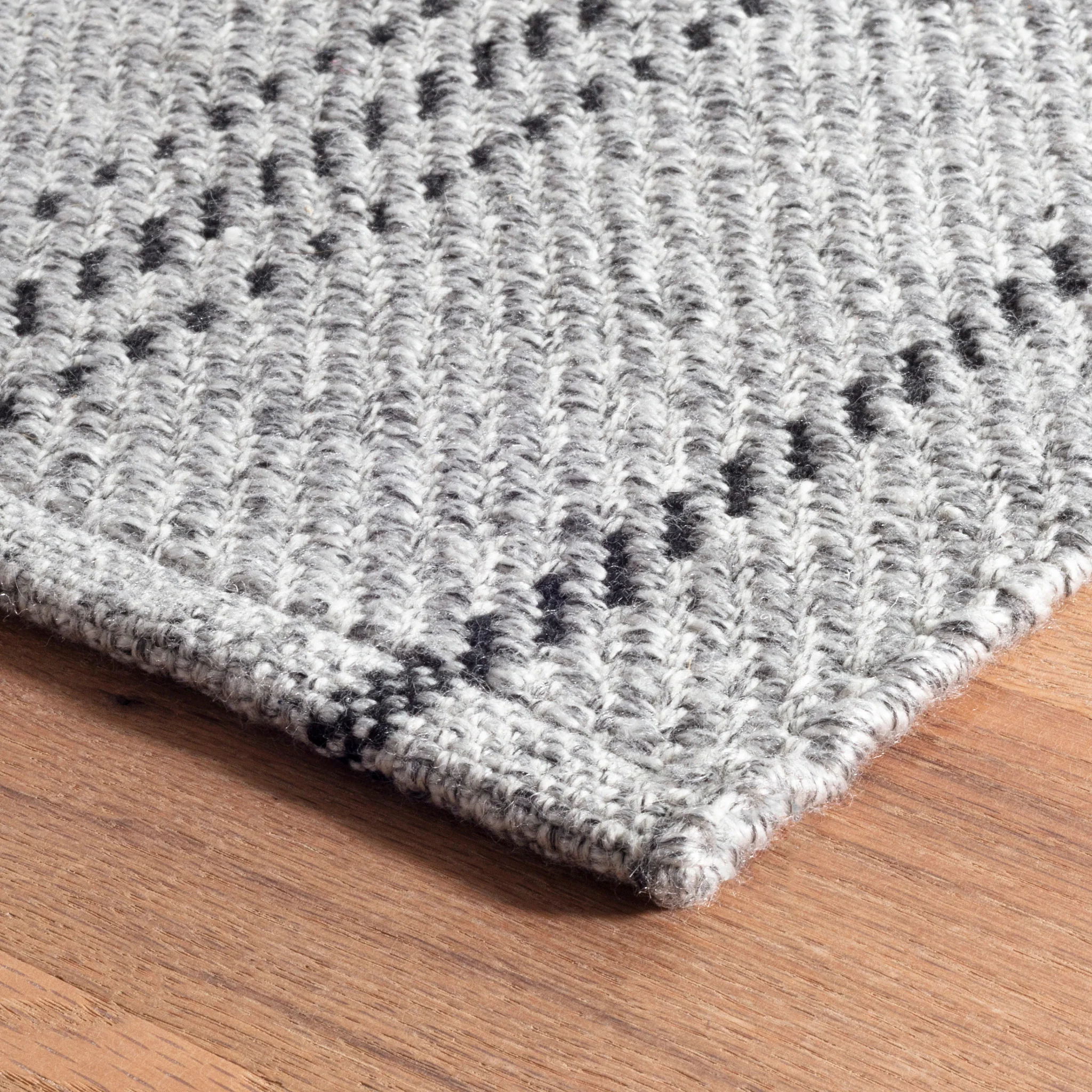 Melange Stripe Grey/Black Handwoven Indoor/Outdoor Rug - Image 3