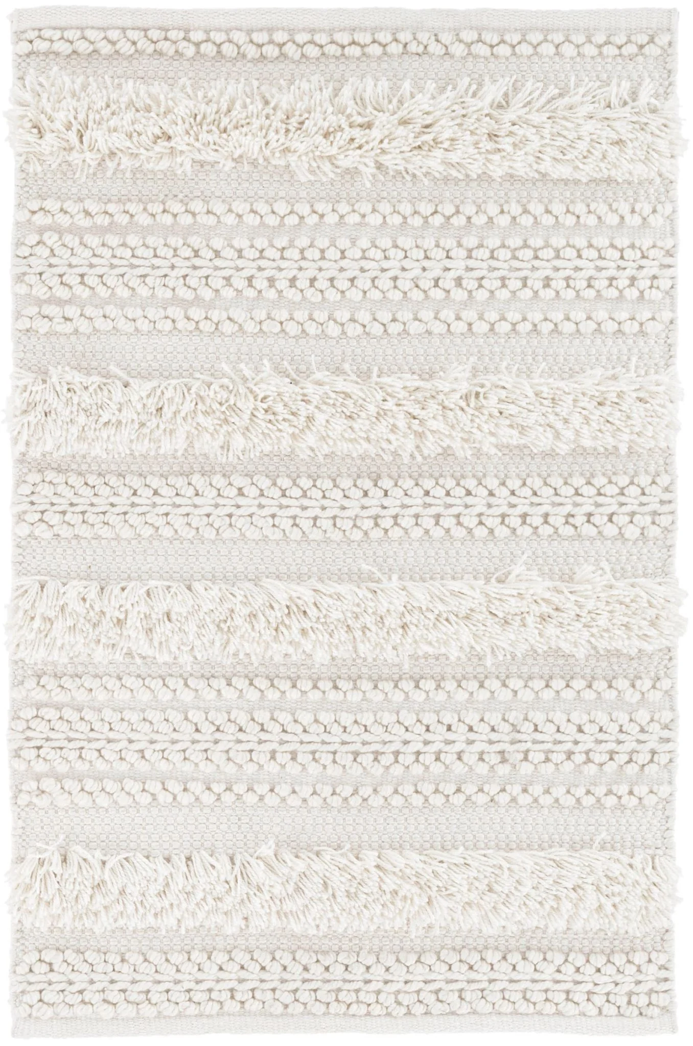 Zhara Stripe Ivory Handwoven Performance Rug