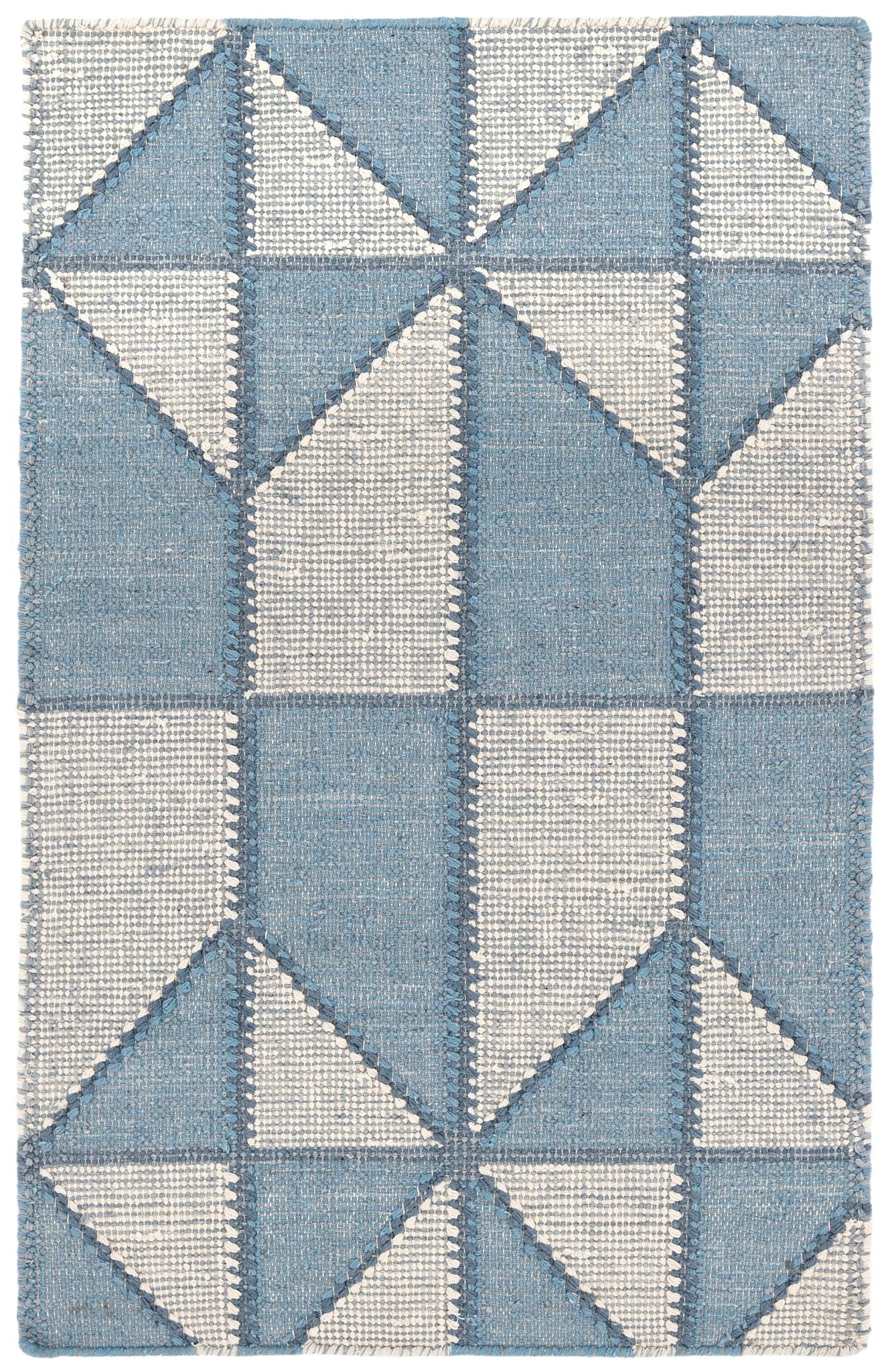 Ojai Blue Hand Loom Knotted Cotton Rug - Image 1