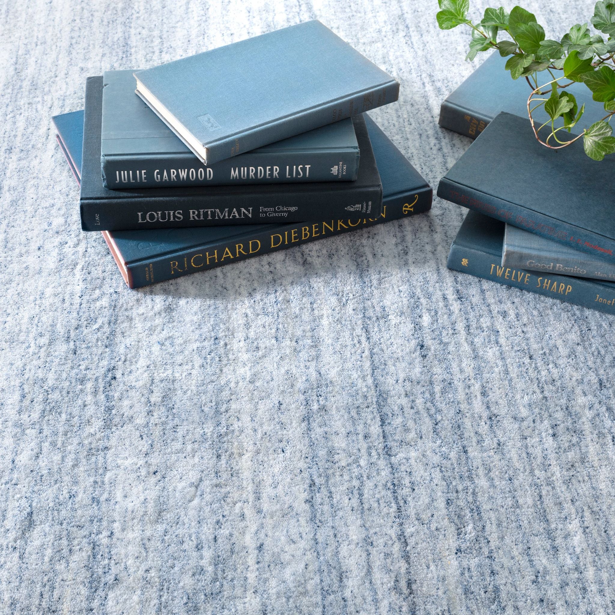 Nordic Blue Hand Loom Knotted Performance Rug - Image 2
