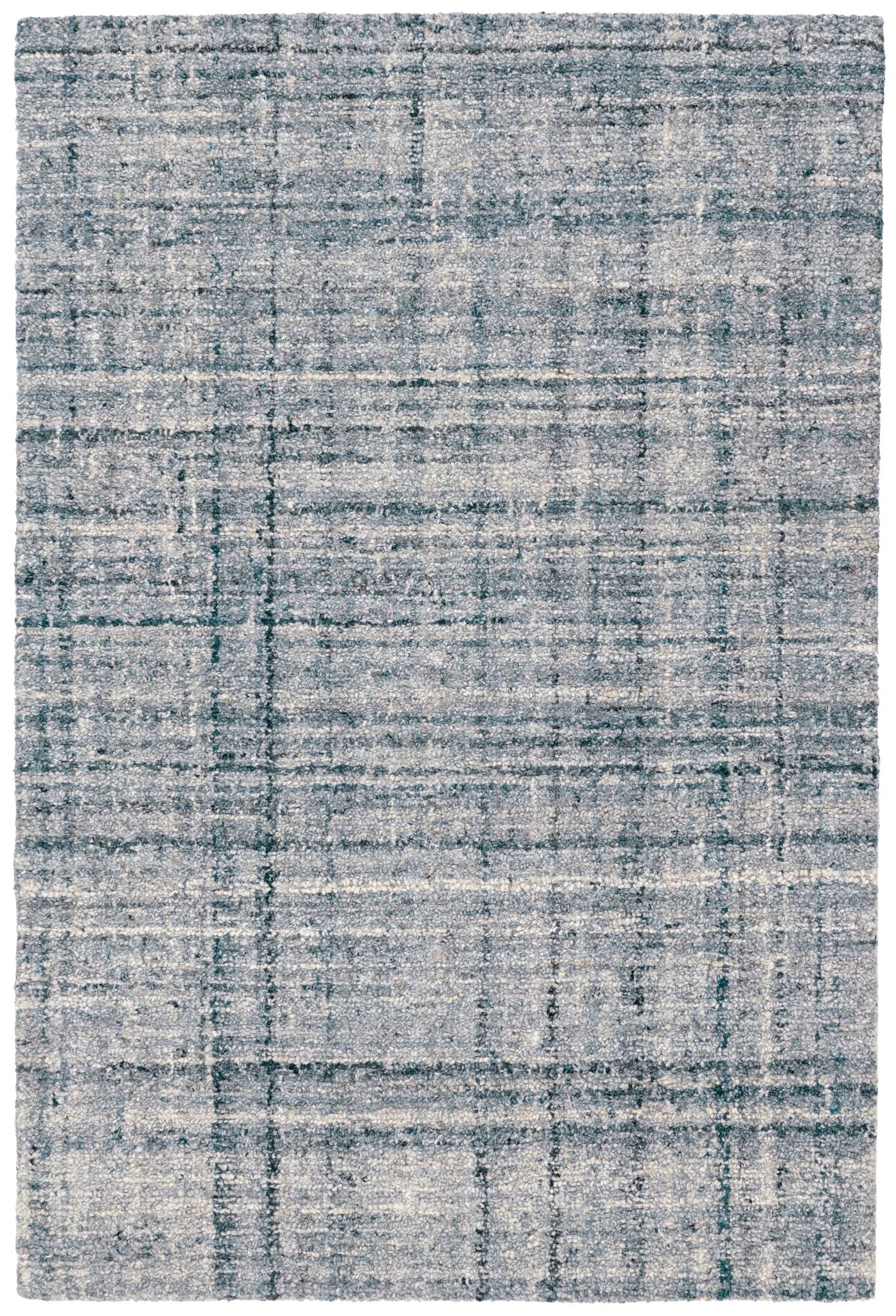 Harris Blue/Ivory Hand Micro Hooked Wool Rug - Image 1
