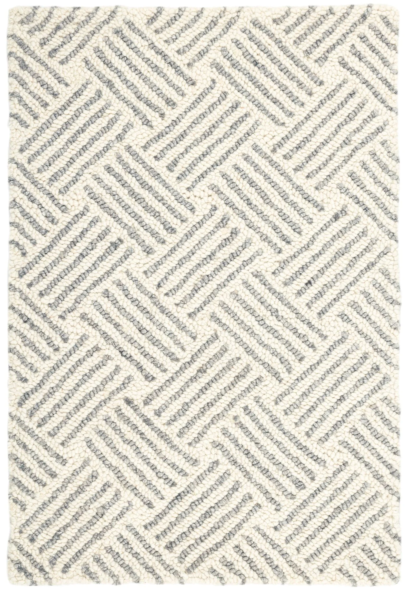 Layers Grey Hand Hooked Wool Rug - Image 1