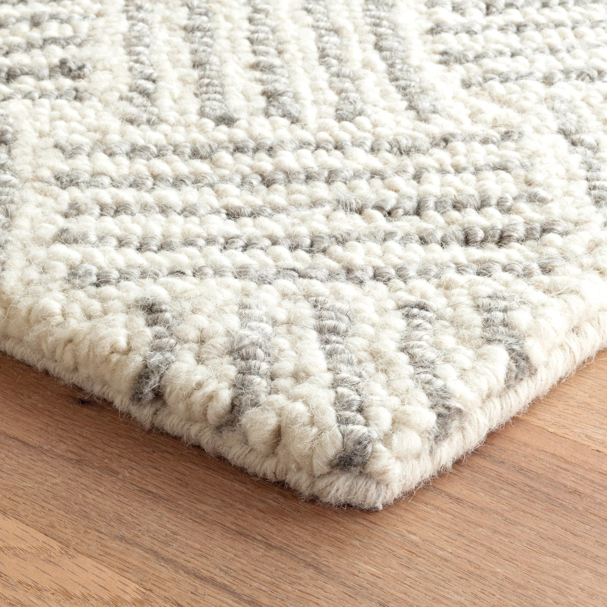 Layers Grey Hand Hooked Wool Rug - Image 3
