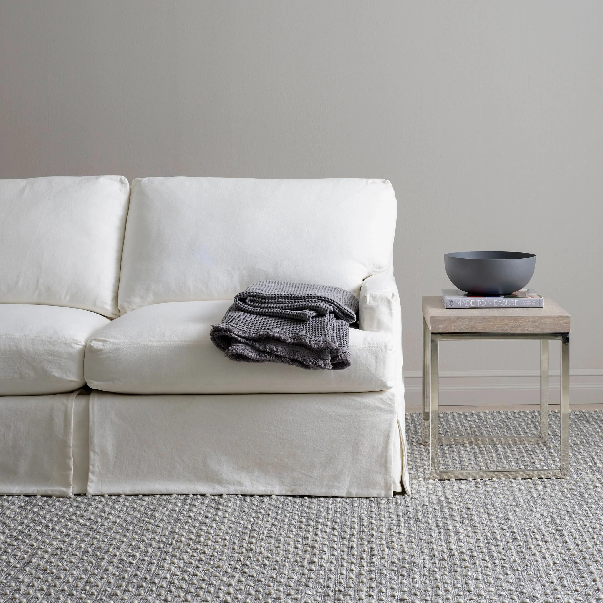 Hobnail Grey Handwoven Performance Rug - Image 2